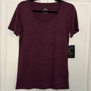 Nike Women's Maroon Dri-FIT Short Sleeve Tee
